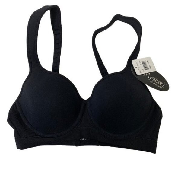 NEW Le Mystère Energie Sports Bra Black - Size 32B - Picture 1 of 7